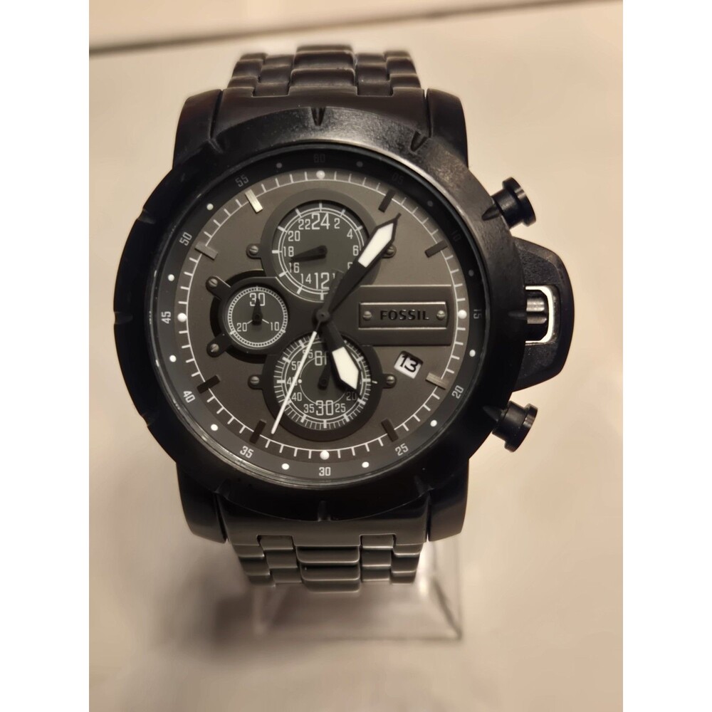 FOSSIL MEN'S LUXURY JAKE COLLECTION CHRONOGRAPH WATCH JR1328. New Battery. 7.5"